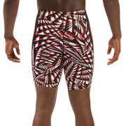 Atomic Red Printed Color Block Jammer - Dolfin - Image 2